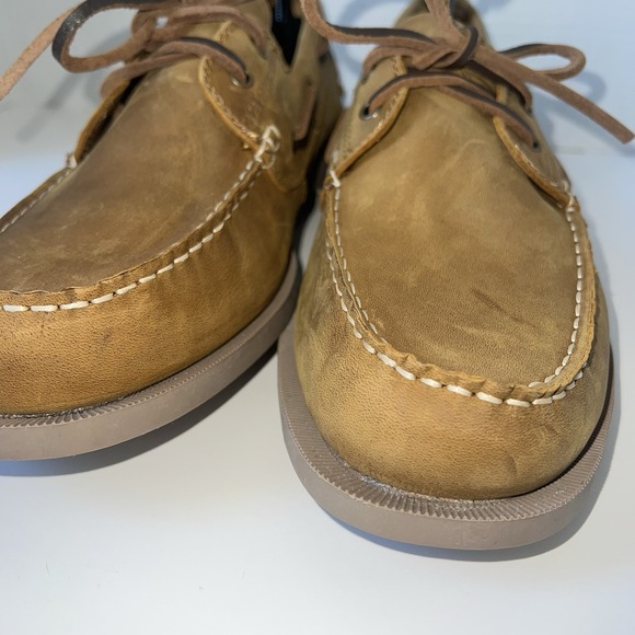 New Canoos Tan Golf Boat Shoes Leather Men's Size 12 - Picture 7 of 12